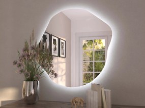 Espelho LED orgânico com iluminação A35 80×81