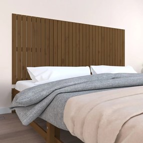 824881 vidaXL Cabeceira de parede 204x3x90 cm pinho maciço castanho-mel