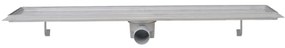 Dreno de chuveiro linear 2 pcs 830x140 mm aço inoxidável