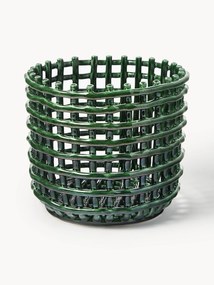 Cesto de arrumação em cerâmica artesanal Nalan, Alt 21 cm