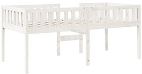 Cama de criança sem colchão 80x200 cm pinho maciço branco