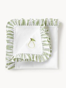 Guardanapos de tecido com bordados e folhos Melony, conjunto de 4