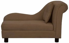 Sofá para cães com almofada 83x44x44 cm pelúcia castanho