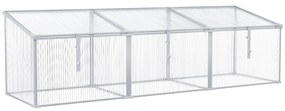 Outsunny Estufa de Jardim Alumínio Policarbonato Transparente Viveiro para Plantas Culturas 180x51x51cm