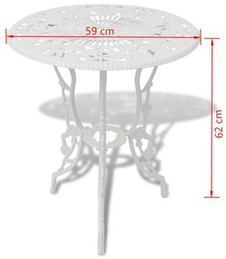 3 pcs conjunto bistrô alumínio fundido branco
