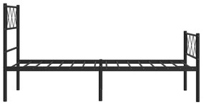 Estrutura de cama com cabeceira e pés 80x200 cm metal preto