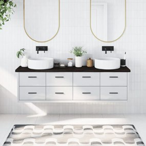vidaXL Bancada p/ WC 180x40x(2-4)cm madeira tratada maciça castanho