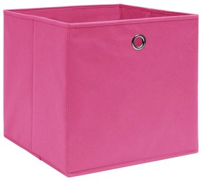 Caixas arrumação 10 pcs 28x28x28 cm tecido-não-tecido rosa