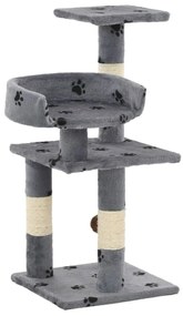 Árvore para gatos c/ postes arranhadores sisal 65 cm cinzento