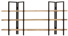 Estante com 3 prateleiras 160x31x80 cm madeira mangueira maciça