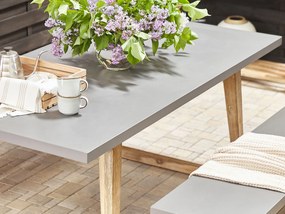 Conjunto de jardim para 6 com mesa e 2 bancos em cimento cinzento ORIA Beliani
