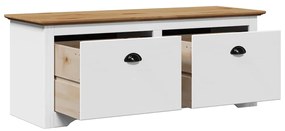 Banco de corredor BODO 114x40x45 cm branco e castanho