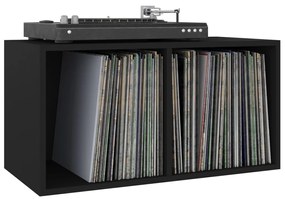 Caixa p/ discos de vinil 71x34x36 cm derivados de madeira preto