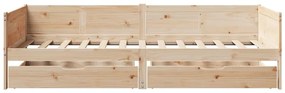 Sofá-cama com gavetas 80x200 cm madeira de pinho maciça