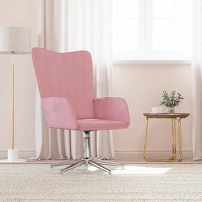 vidaXL Cadeira de descanso veludo rosa