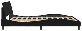 Estrutura de cama sem colchão 160x200 cm tecido preto