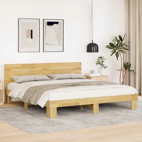 vidaXL Estrutura cama cabeceira sem colchão 180x200 cm maciça carvalho