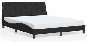 Estrutura de cama c/ luzes LED 160x200 cm veludo preto