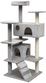 Árvore para gatos c/ postes arranhadores sisal 125 cm cinzento
