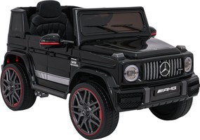Carro elétrico para Crianças 2 a 5 anos 12V Mercedes G63 AMG LIFT Rodas de espuma EVA, assento Couro ecológico Preto