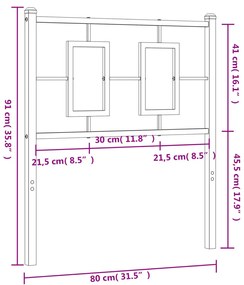 Cabeceira de cama 75 cm metal preto