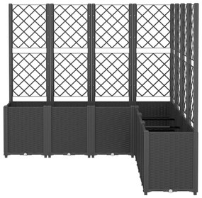 Vaso/floreira de jardim c/ treliça 160x160x140 cm PP preto