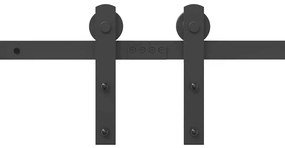 Kit de ferragens para porta deslizante 305 cm aço preto