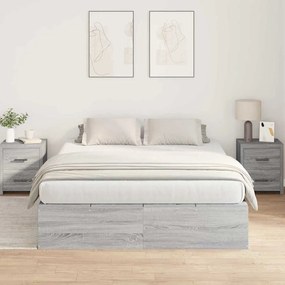 Cama de Armazenamento Cinza Sonoma 140x200 cm