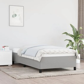 Estrutura de cama sem colchão 90x200 cm tecido cinzento-claro