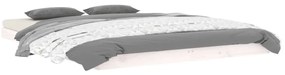 Estrutura de cama 140x190 cm madeira de pinho maciça branco