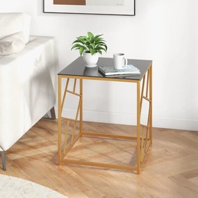 Mesa de centro quadrada com mesa lateral superior de vidro temperado para sala e quarto 50 x 50 x 55 cm branca