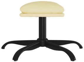 Apoio de pés 60x60x36 cm couro artificial cor creme