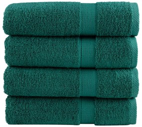vidaXL Toalhas de mãos premium SOLUND 4 pcs 50x100 cm 600 gsm verde