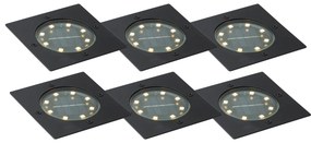 Conjunto de 6 Focos de Chão Quadrados Pretos Incl. LED IP65 Solar - Terry