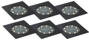 Conjunto de 6 projetores de chão pretos quadrados incluindo LED IP65 Solar - Terry Moderno