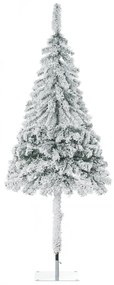 HOMCOM Árvore de Natal com Neve Artificial 290 Ramos e Base de Aço Decoração de Interiores Ø72x180 cm Verde | Aosom Portugal