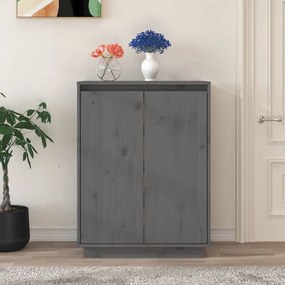 vidaXL Sapateira 60x35x80 cm madeira de pinho maciça cinza