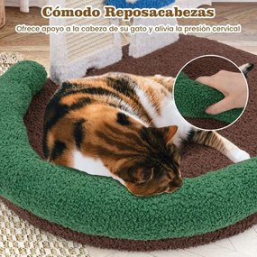 Cama para gatos em forma de cogumelo com plataforma grande e larga Painel para arranhar Sisal Bola de mola