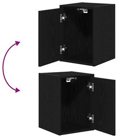 Armários de garagem 2 pcs derivados de madeira preto