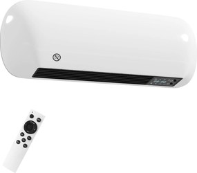 Aquecedor Elétrico de Parede 2000 W com 3 Modos, Ecrã LED, Termóstato, Temporizador e Oscilação Branco