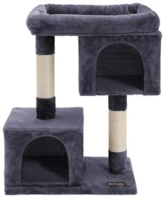 Arranhador Gatos com casinha de brincar 60 x 40 x 84 cm Cinzento fumado