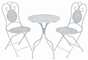 3 pcs conjunto bistrô em aço branco acinzentado