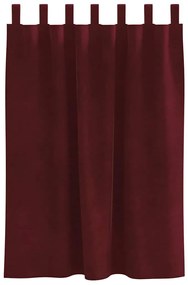 Cortinas Blackout vidaXL com Laços de Suspensão 2 pcs Bordô Veludo