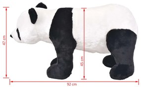 Brinquedo de montar panda peluche preto e branco XXL