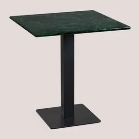 Square Livanto Marble Bar Table Mármore Verde & ↔︎ 60 Cm & Preto - Sklum
