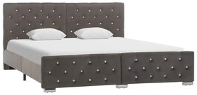 Estrutura de cama 160x200 cm veludo cinzento