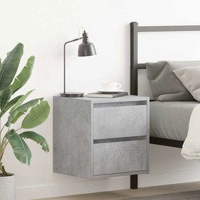 vidaXL Mesas de cabeceira parede 2 pcs 38x34x40 cm cinza cimento