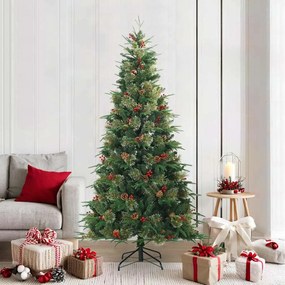 vidaXL Árvore de Natal Articulada Artificial com suporte Verde 210 cm