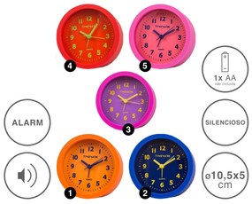 Despertador Timemark Analogico Plástico Multicor 10.5X5cm