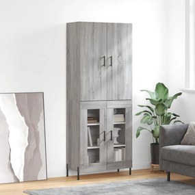 vidaXL Armário alto 69,5x34x180 cm derivados de madeira sonoma cinza